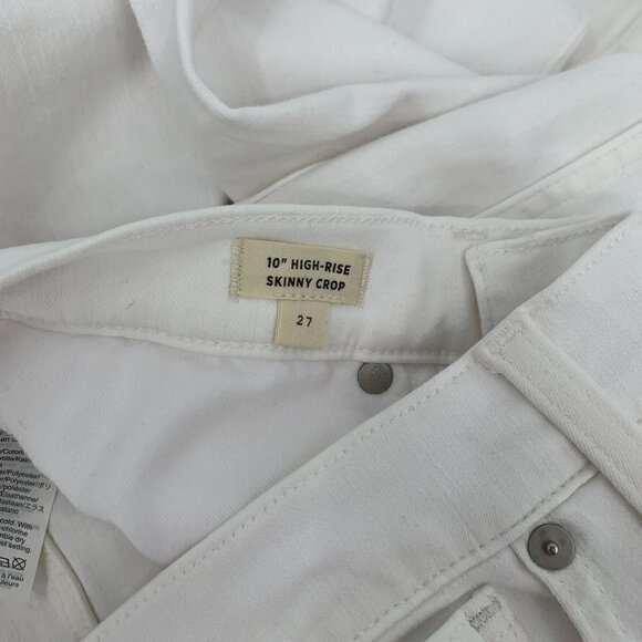 Madewell 10" High rise skinny jean crop white exposed button-fly women new 27 - Picture 6 of 6